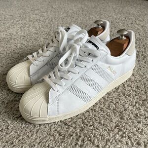 Adidas x PALACE Triple White Superstar Lace Up Sneaker